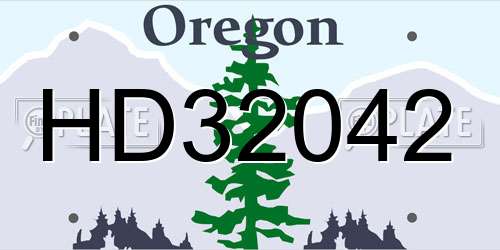 HD32042 Oregon License Plate