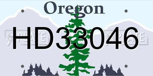 HD33046 Oregon License Plate