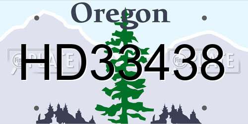 HD33438 Oregon License Plate