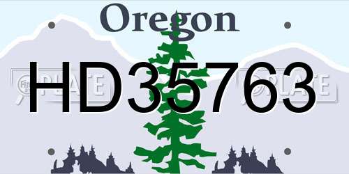 HD35763 Oregon License Plate