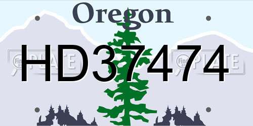 HD37474 Oregon License Plate