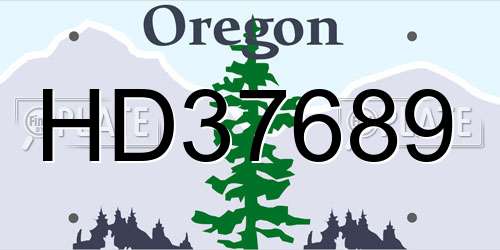 HD37689 Oregon License Plate