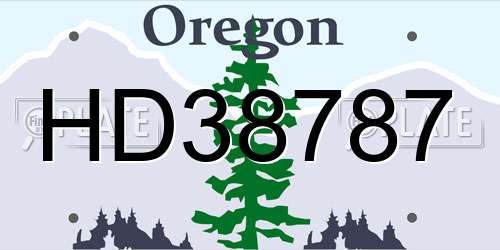 HD38787 Oregon License Plate