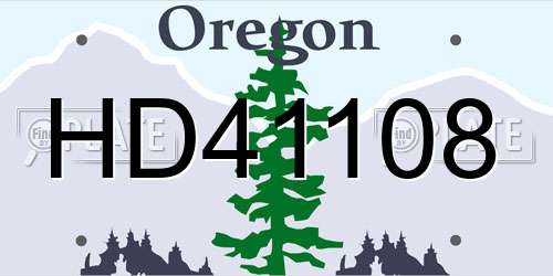 HD41108 Oregon License Plate