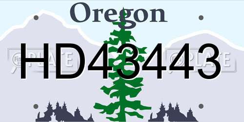 HD43443 Oregon License Plate