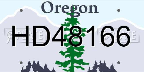 HD48166 Oregon License Plate