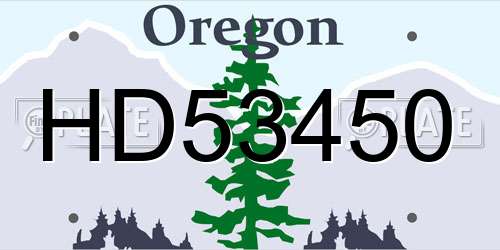 HD53450 Oregon License Plate