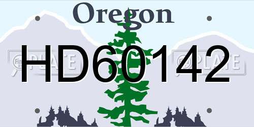 HD60142 Oregon License Plate