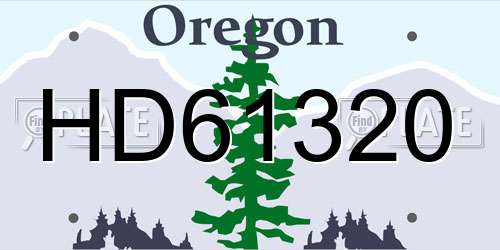 HD61320 Oregon License Plate