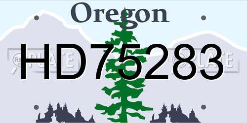 HD75283 Oregon License Plate