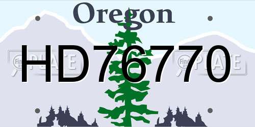 HD76770 Oregon License Plate