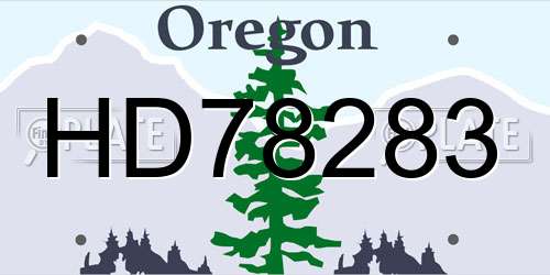 HD78283 Oregon License Plate
