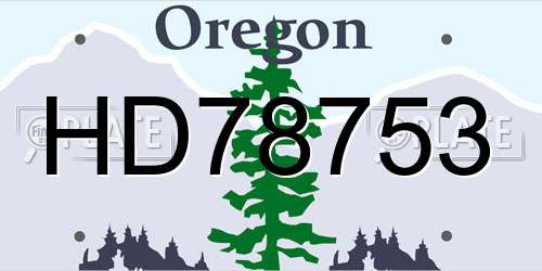 HD78753 Oregon License Plate