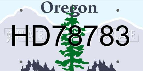 HD78783 Oregon License Plate