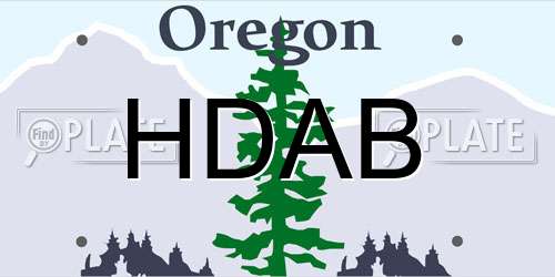 HDAB Oregon License Plate