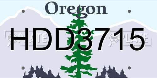 HDD3715 Oregon License Plate