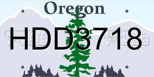 HDD3718 Oregon License Plate