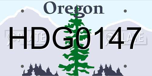 HDG0147 Oregon License Plate