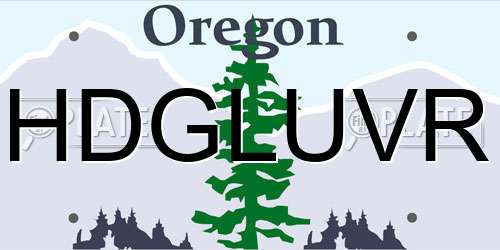 HDGLUVR Oregon License Plate