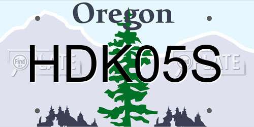 HDK05S Oregon License Plate