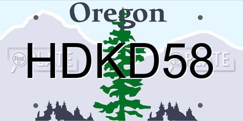 HDKD58 Oregon License Plate