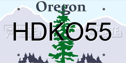 HDKO55 Oregon License Plate