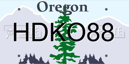 HDKO88 Oregon License Plate
