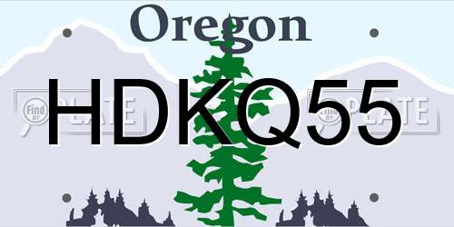 HDKQ55 Oregon License Plate
