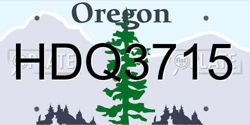 HDQ3715 Oregon License Plate