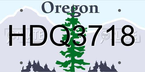 HDQ3718 Oregon License Plate