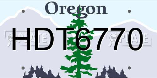 HDT6770 Oregon License Plate