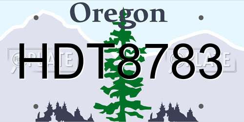 HDT8783 Oregon License Plate