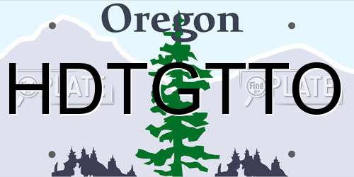 HDTGTTO Oregon License Plate