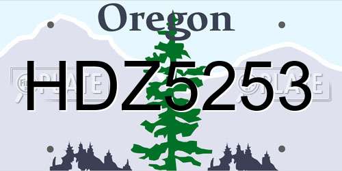 HDZ5253 Oregon License Plate