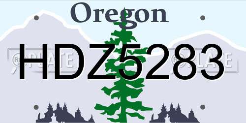 HDZ5283 Oregon License Plate