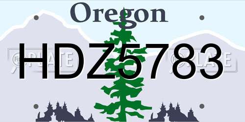 HDZ5783 Oregon License Plate