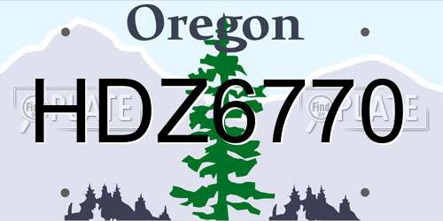HDZ6770 Oregon License Plate