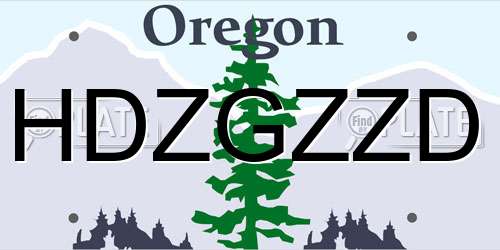 HDZGZZD Oregon License Plate