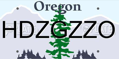 HDZGZZO Oregon License Plate