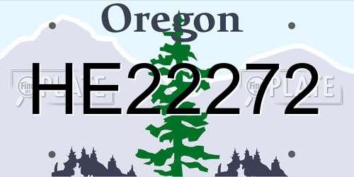 HE22272 Oregon License Plate
