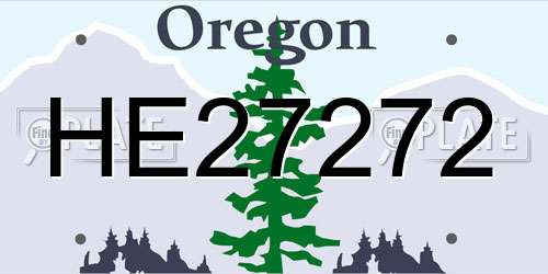 HE27272 Oregon License Plate
