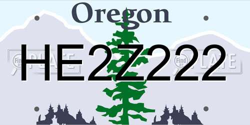 HE2Z222 Oregon License Plate