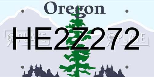 HE2Z272 Oregon License Plate