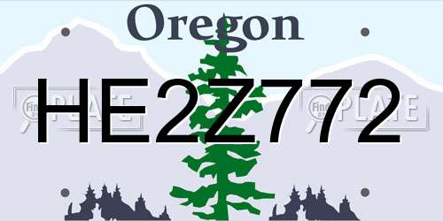 HE2Z772 Oregon License Plate