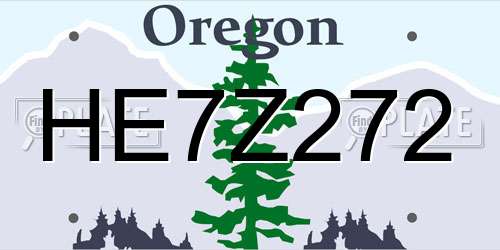 HE7Z272 Oregon License Plate