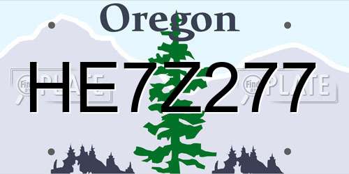HE7Z277 Oregon License Plate