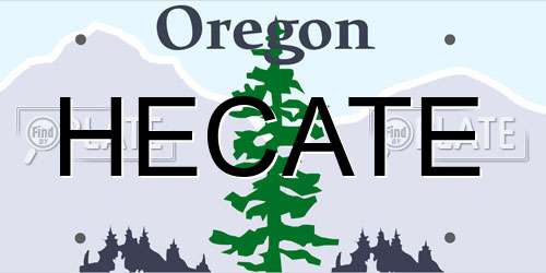 HECATE Oregon License Plate