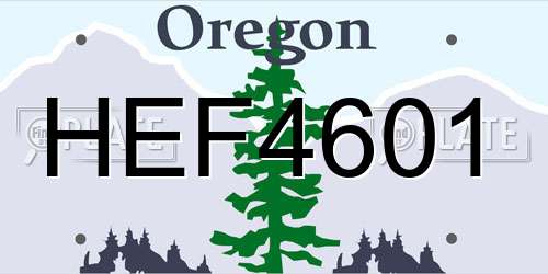 HEF4601 Oregon License Plate