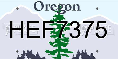 HEF7375 Oregon License Plate