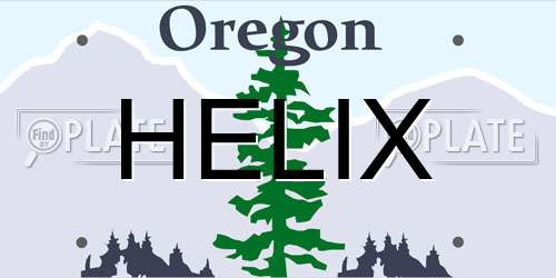 HELIX Oregon License Plate
